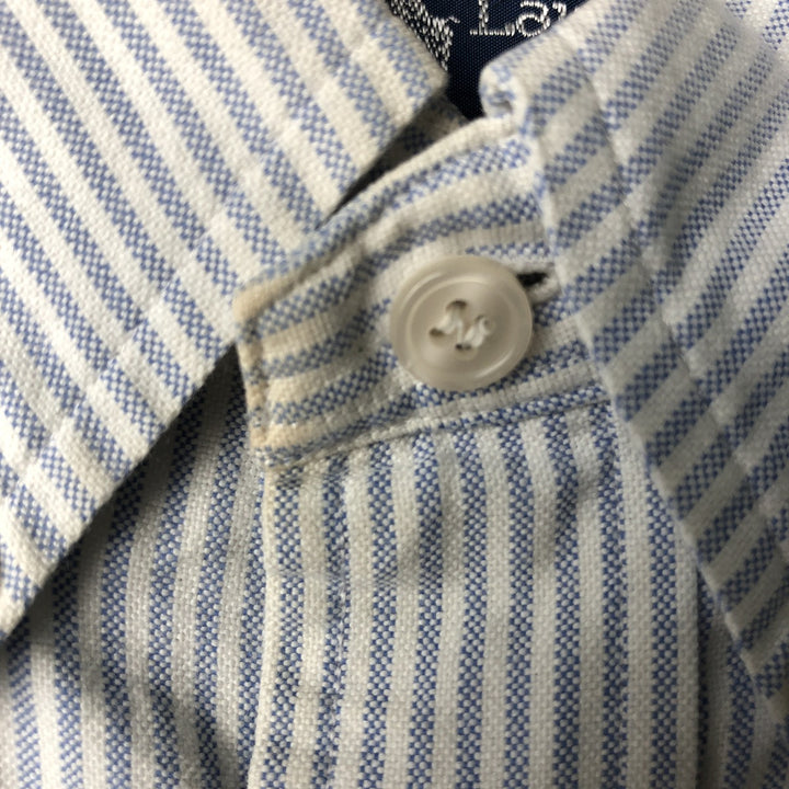 Ralph Lauren YARMOUTH Long Sleeve Button-Down Striped Shirt, Men's M Size cotton white type Vintage Second Hand