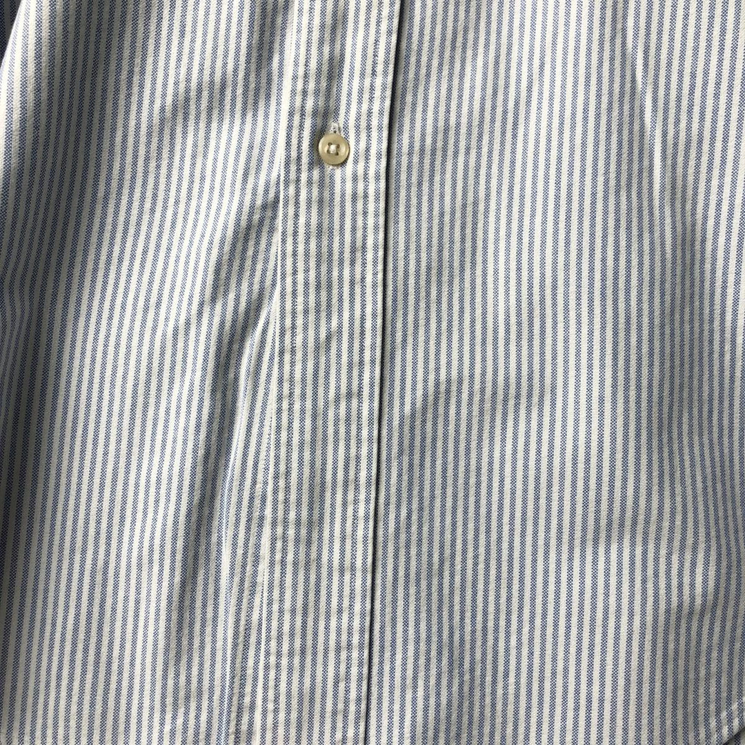 Ralph Lauren YARMOUTH Long Sleeve Button-Down Striped Shirt, Men's M Size cotton white type Vintage Second Hand