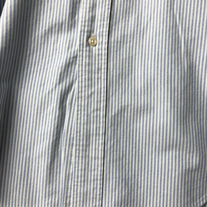 Ralph Lauren YARMOUTH Long Sleeve Button-Down Striped Shirt, Men's M Size cotton white type Vintage Second Hand