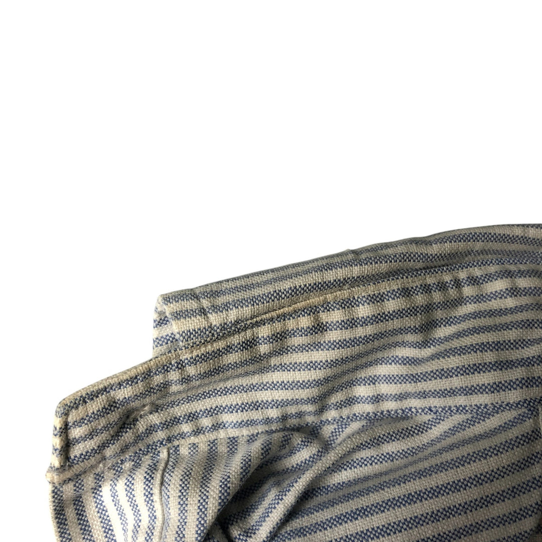 Ralph Lauren YARMOUTH Long Sleeve Button-Down Striped Shirt, Men's M Size cotton white type Vintage Second Hand