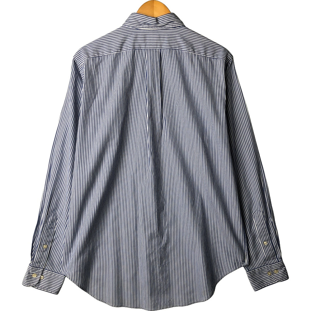 Ralph Lauren Classic Fit Long Sleeve Button Down Striped Shirt, Men's M cotton white type Vintage Second Hand