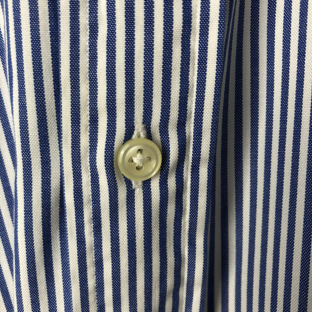 Ralph Lauren Classic Fit Long Sleeve Button Down Striped Shirt, Men's M cotton white type Vintage Second Hand