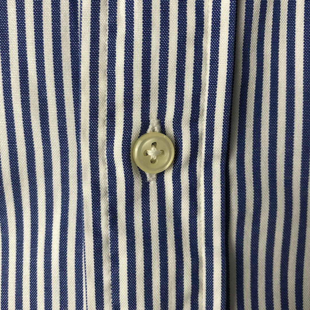 Ralph Lauren Classic Fit Long Sleeve Button Down Striped Shirt, Men's M cotton white type Vintage Second Hand
