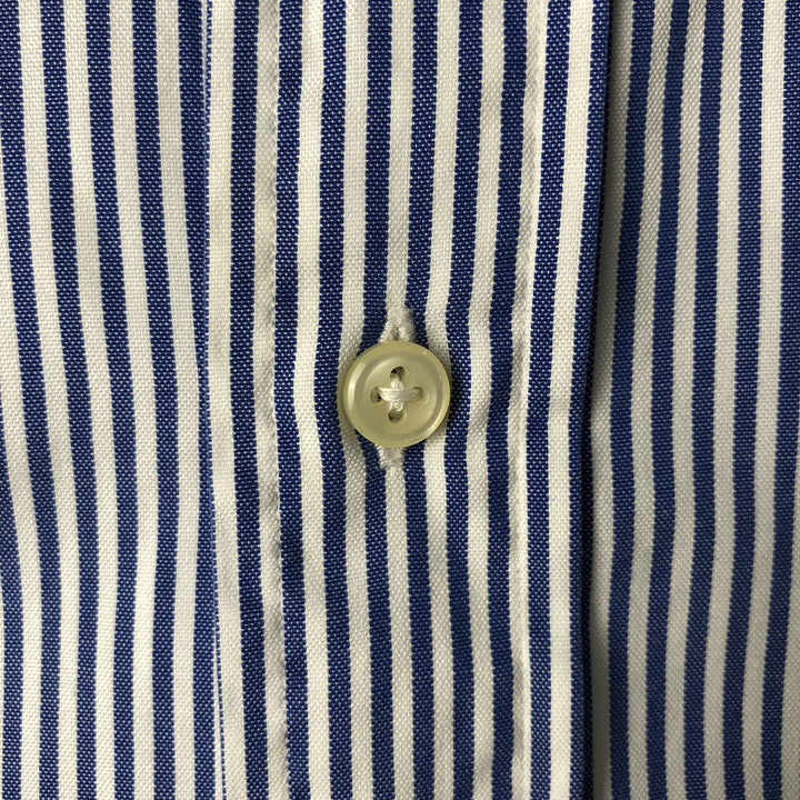 Ralph Lauren Classic Fit Long Sleeve Button Down Striped Shirt, Men's M cotton white type Vintage Second Hand