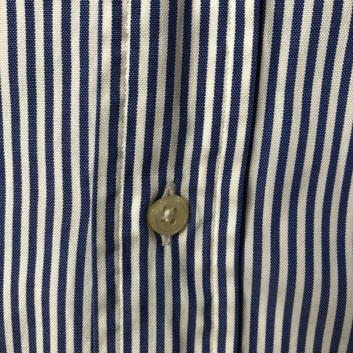 Ralph Lauren Classic Fit Long Sleeve Button Down Striped Shirt, Men's M cotton white type Vintage Second Hand