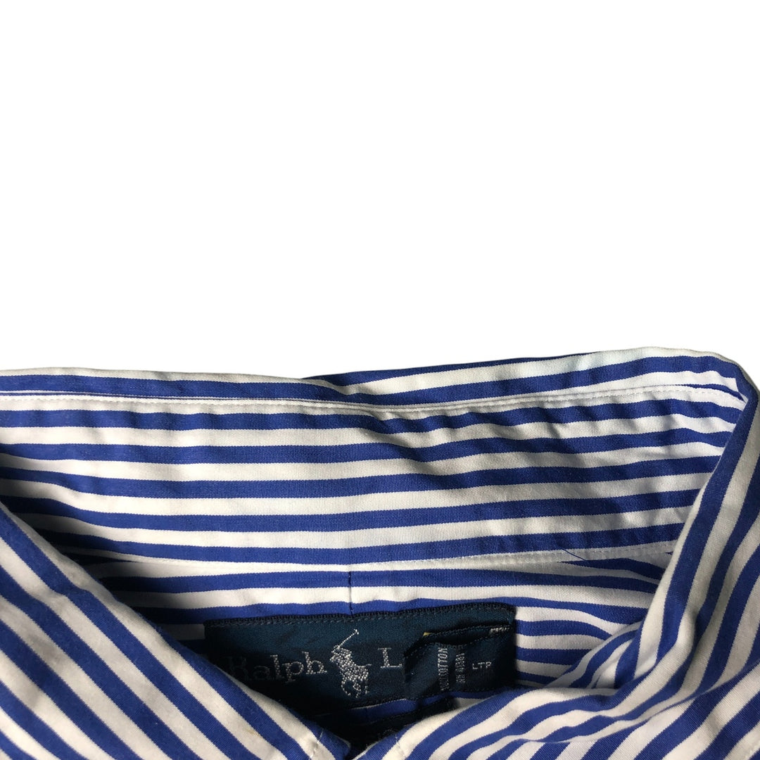 Ralph Lauren Classic Fit Long Sleeve Button Down Striped Shirt Men's XL cotton white type Vintage Second Hand