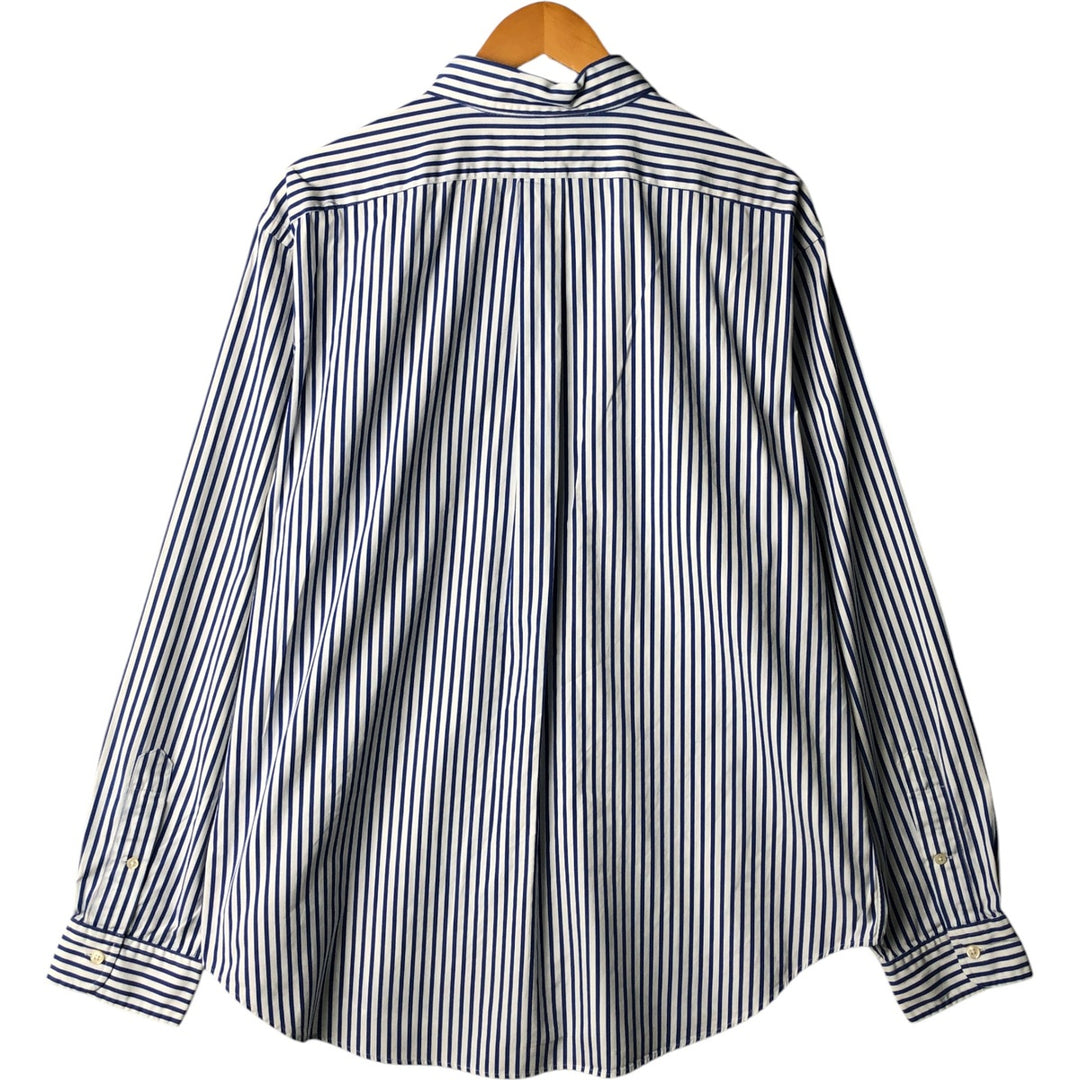 Ralph Lauren Classic Fit Long Sleeve Button Down Striped Shirt Men's XL cotton white type Vintage Second Hand