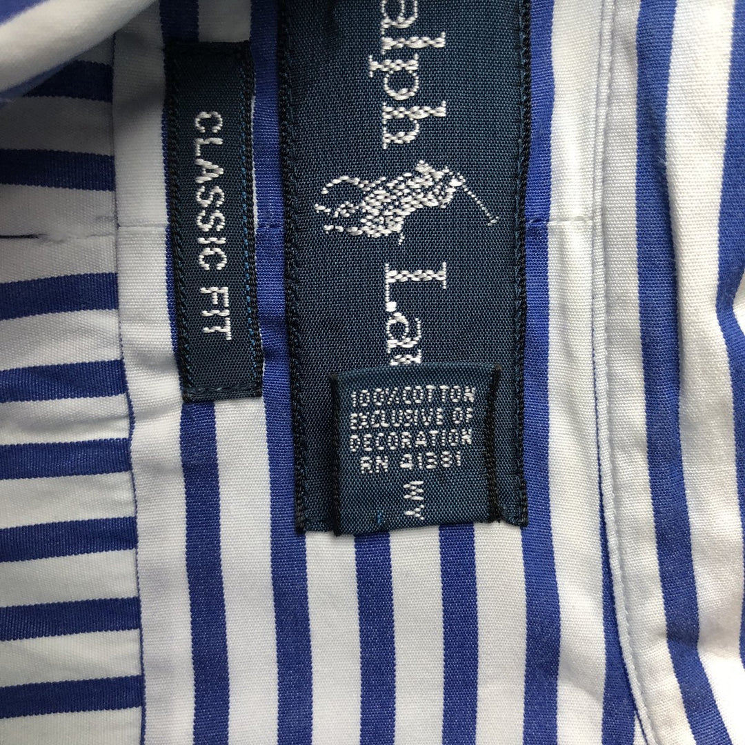 Ralph Lauren Classic Fit Long Sleeve Button Down Striped Shirt Men's XL cotton white type Vintage Second Hand