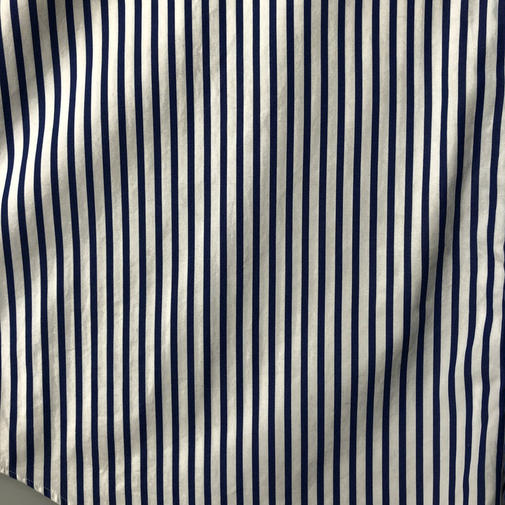 Ralph Lauren Classic Fit Long Sleeve Button Down Striped Shirt Men's XL cotton white type Vintage Second Hand