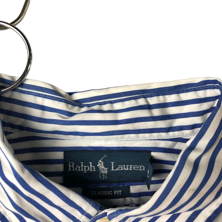 Ralph Lauren Classic Fit Long Sleeve Button Down Striped Shirt Men's XL cotton white type Vintage Second Hand