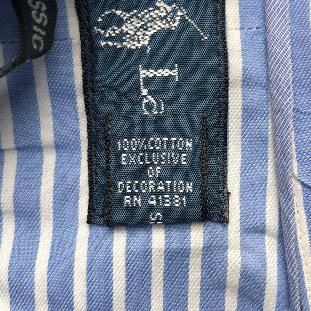 Ralph Lauren Classic Fit Long Sleeve Button Down Striped Shirt Men's XL cotton Blue type light blue Vintage Second Hand