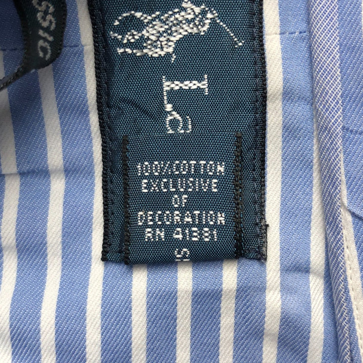 Ralph Lauren Classic Fit Long Sleeve Button Down Striped Shirt Men's XL cotton Blue type light blue Vintage Second Hand