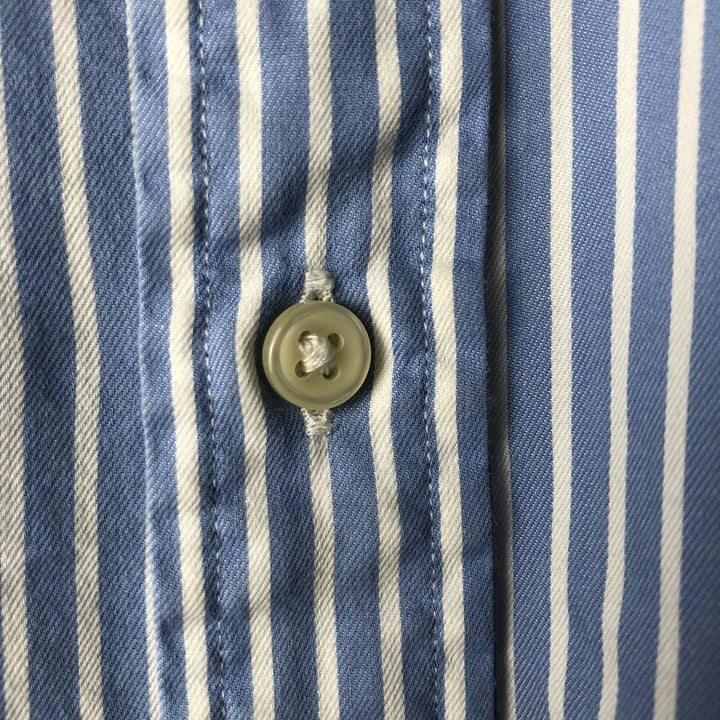 Ralph Lauren Classic Fit Long Sleeve Button Down Striped Shirt Men's XL cotton Blue type light blue Vintage Second Hand