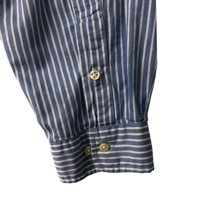 Ralph Lauren Classic Fit Long Sleeve Button Down Striped Shirt Men's XL cotton Blue type light blue Vintage Second Hand