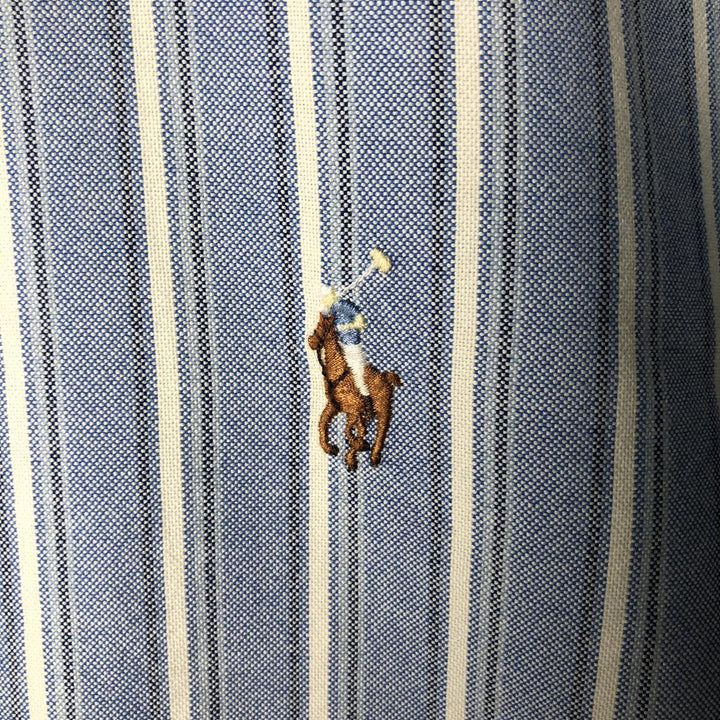 Ralph Lauren Classic Fit Long Sleeve Button Down Striped Shirt, Men's Size L cotton white type Vintage Second Hand