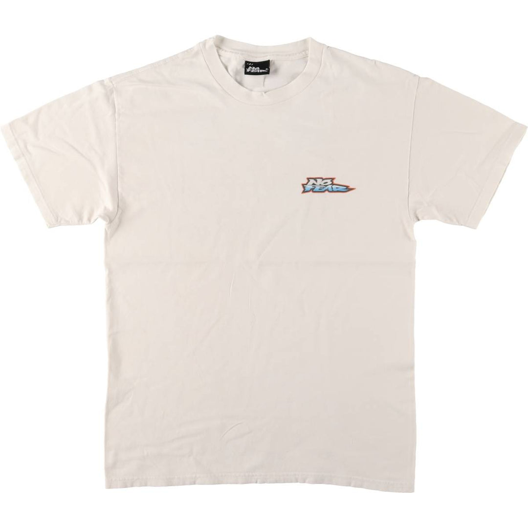 90'S No Fear Surf Skate T-shirt, Men's Size Medium unclear white type Vintage Second Hand