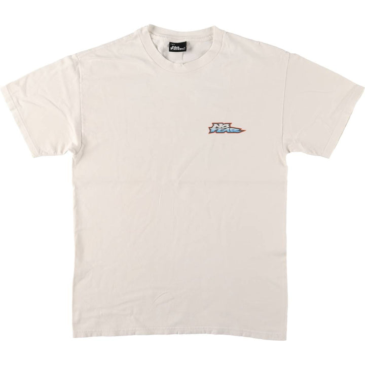 90'S No Fear Surf Skate T-shirt, Men's Size Medium unclear white type Vintage Second Hand