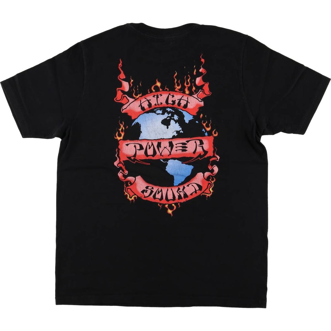 Stussy Fire Pattern Surf Skate T-Shirt, Men's Size Small cotton black type Vintage Second Hand