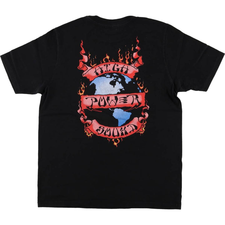 Stussy Fire Pattern Surf Skate T-Shirt, Men's Size Small cotton black type Vintage Second Hand