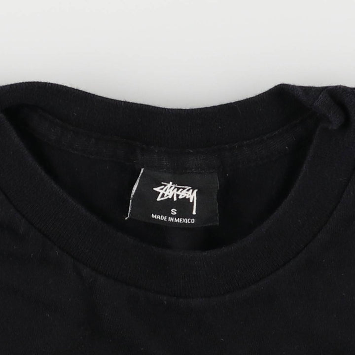 Stussy Fire Pattern Surf Skate T-Shirt, Men's Size Small cotton black type Vintage Second Hand