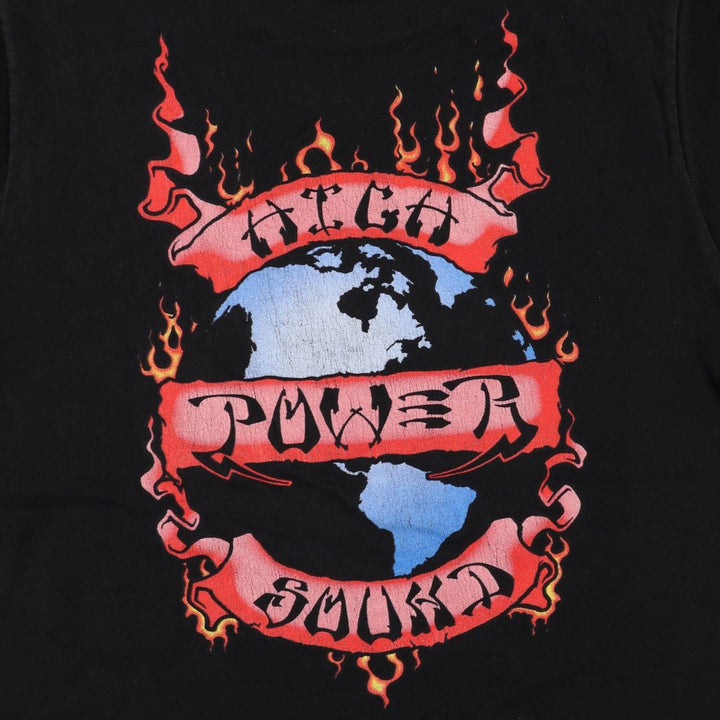 Stussy Fire Pattern Surf Skate T-Shirt, Men's Size Small cotton black type Vintage Second Hand