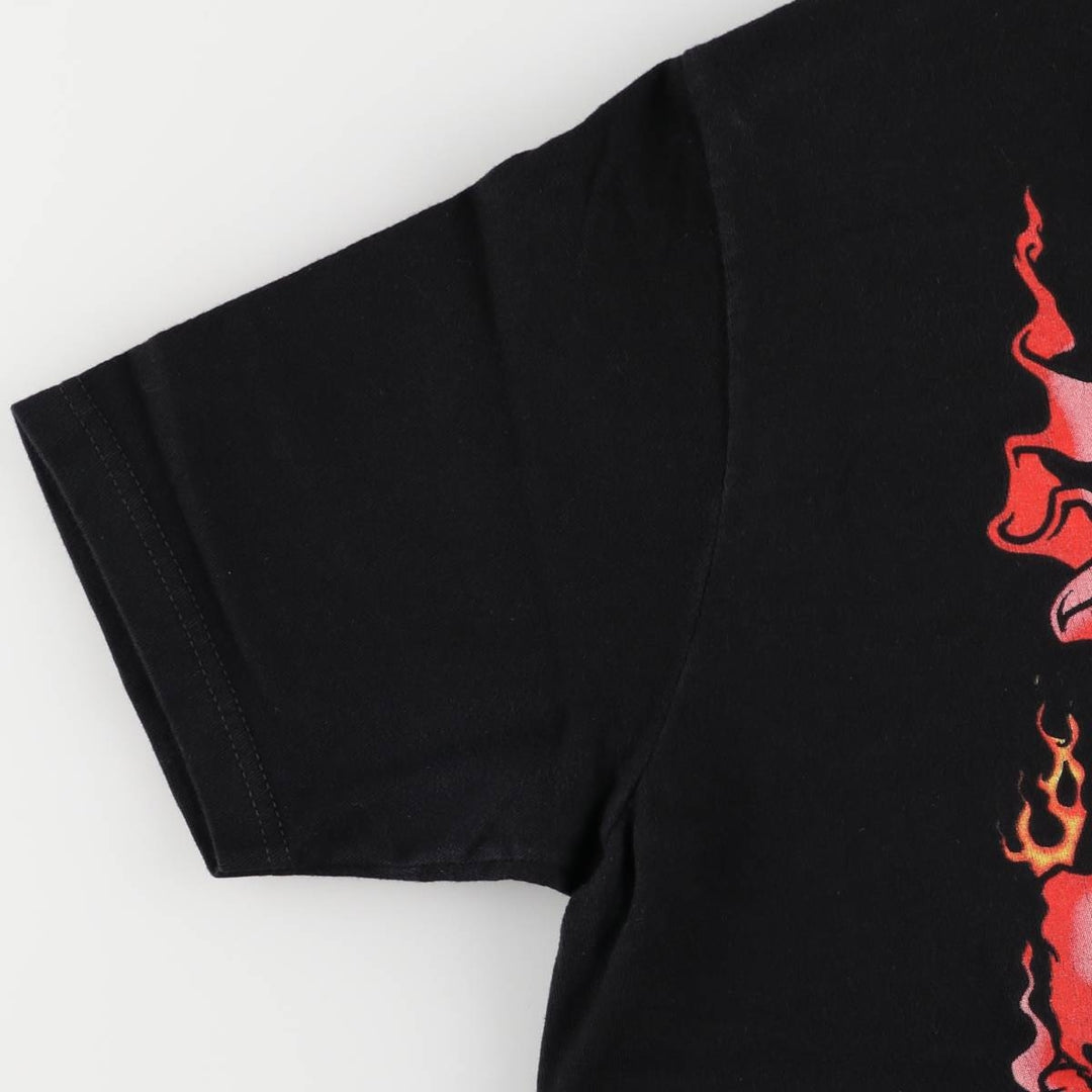 Stussy Fire Pattern Surf Skate T-Shirt, Men's Size Small cotton black type Vintage Second Hand