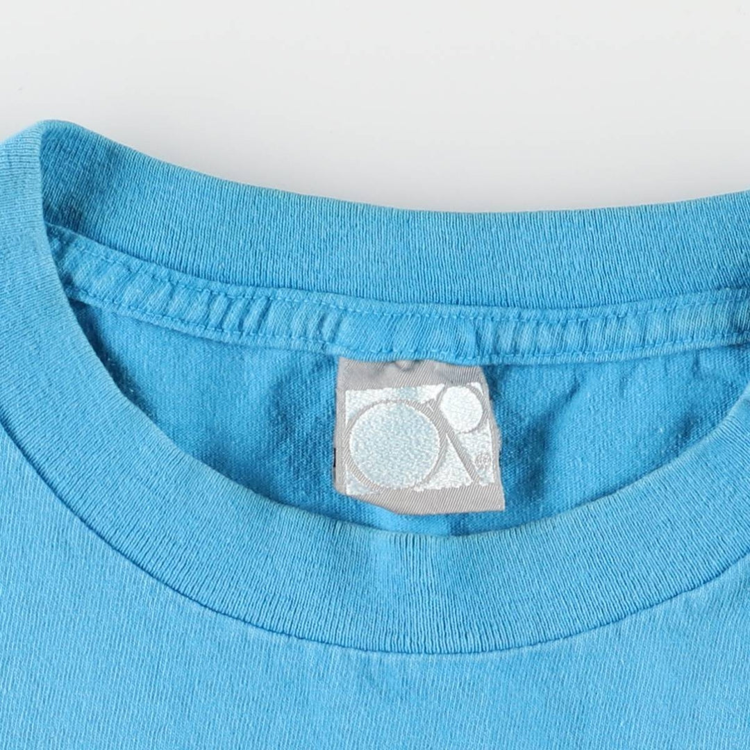Vintage 90'S Ocean Pacific surf/skateboard t-shirt with silver tag, size M, men's unclear turquoise blue Vintage Second Hand