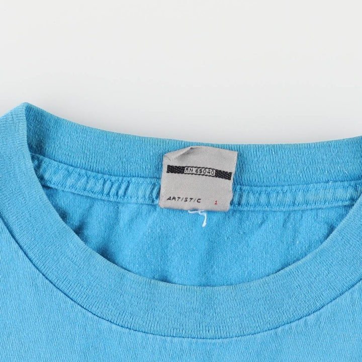 Vintage 90'S Ocean Pacific surf/skateboard t-shirt with silver tag, size M, men's unclear turquoise blue Vintage Second Hand