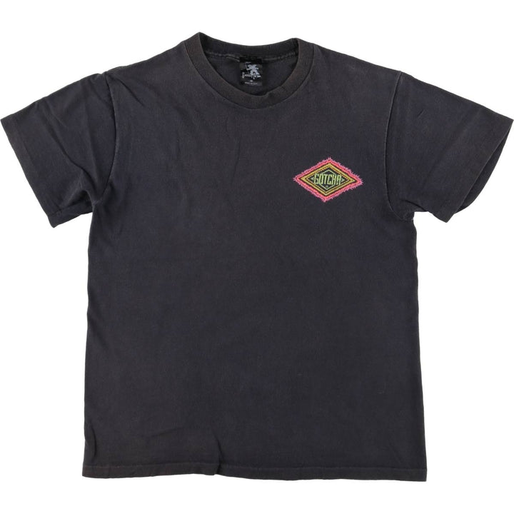 Vintage 90'S GOTCHA surf/skate T-shirt, Made in USA, Men's Size Medium cotton black type Vintage Second Hand