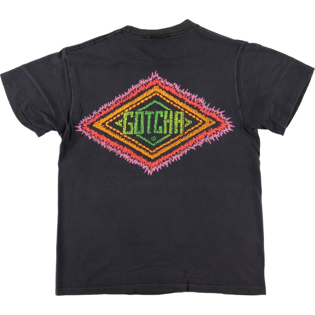Vintage 90'S GOTCHA surf/skate T-shirt, Made in USA, Men's Size Medium cotton black type Vintage Second Hand