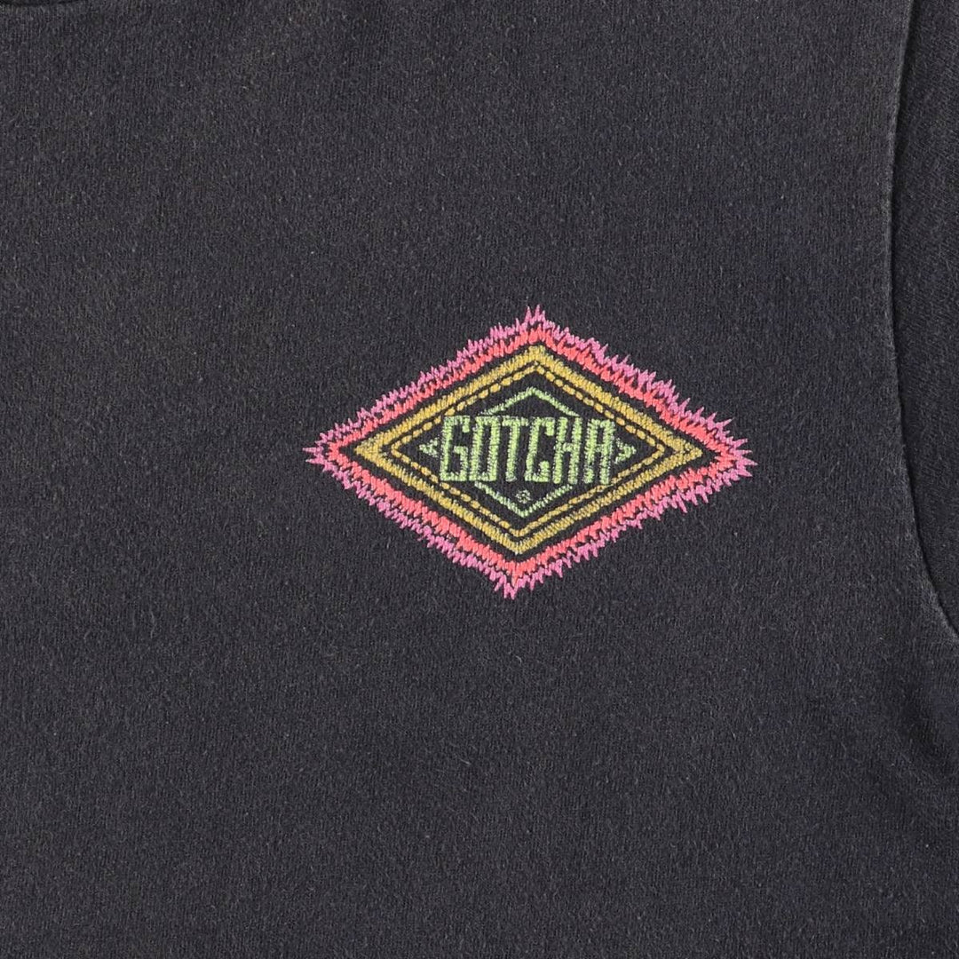 Vintage 90'S GOTCHA surf/skate T-shirt, Made in USA, Men's Size Medium cotton black type Vintage Second Hand