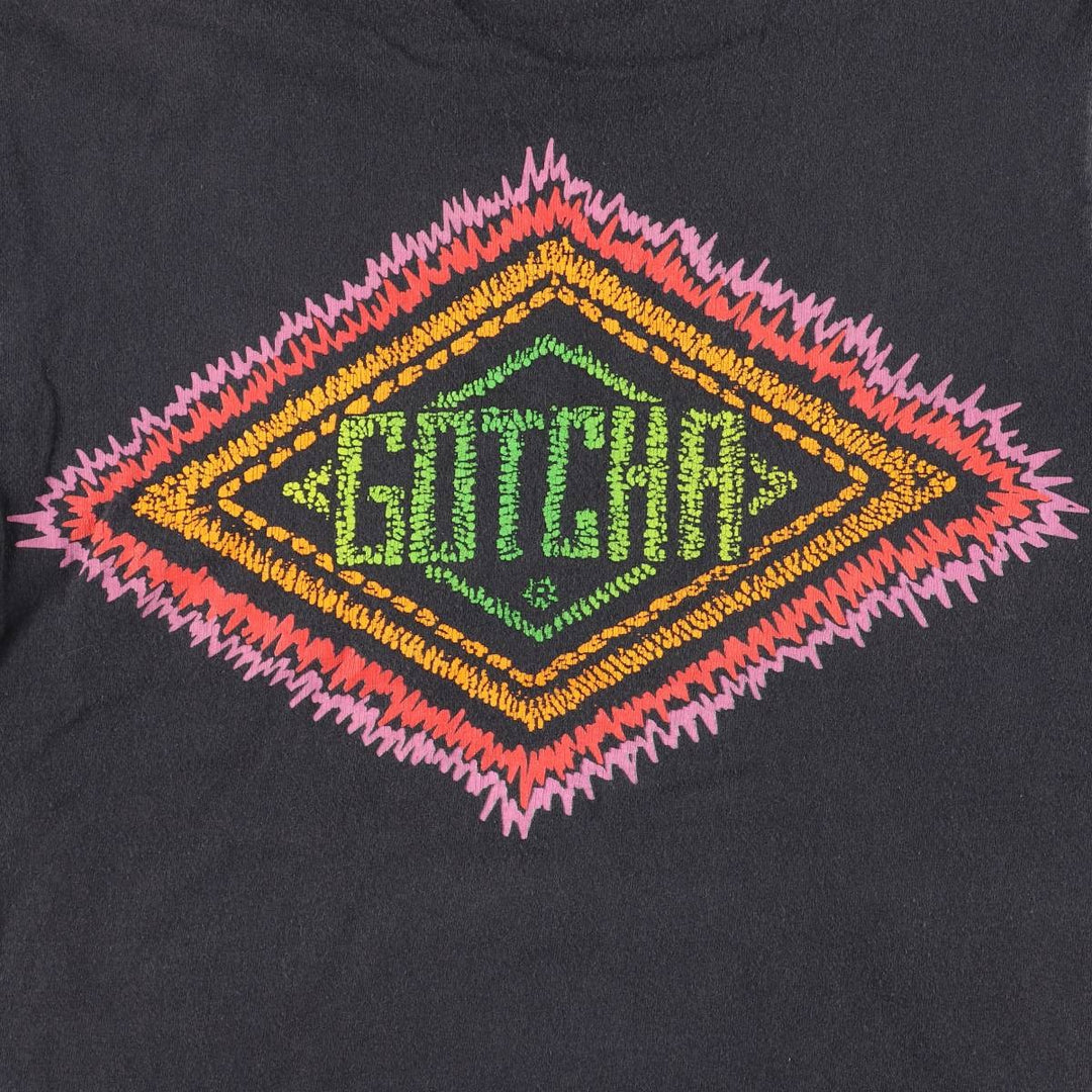 Vintage 90'S GOTCHA surf/skate T-shirt, Made in USA, Men's Size Medium cotton black type Vintage Second Hand