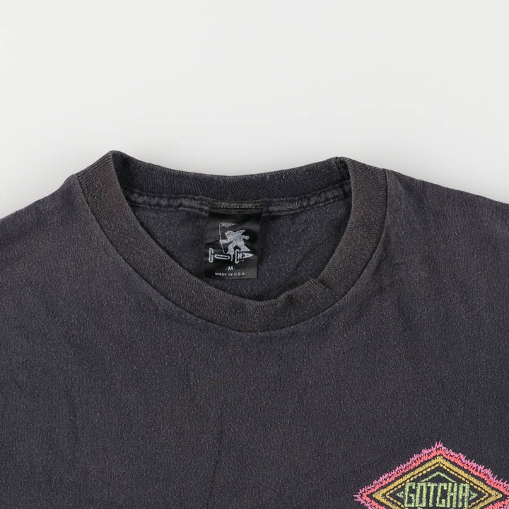 Vintage 90'S GOTCHA surf/skate T-shirt, Made in USA, Men's Size Medium cotton black type Vintage Second Hand