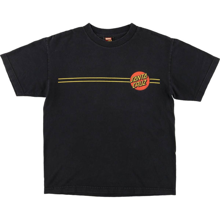 ALSTYLE SANTA CRUZ MARVEL Surf Skate T-Shirt, Men's Size Medium cotton black type Vintage Second Hand