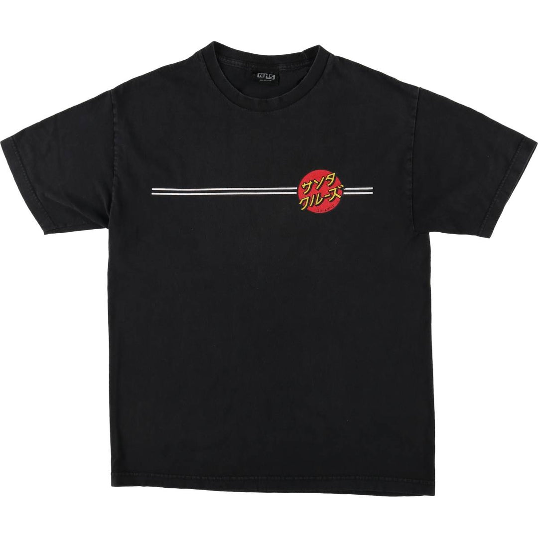 Vintage 2000'S NHS Santa Cruz surf and skateboard t-shirt, size M, men's unclear black type Vintage Second Hand