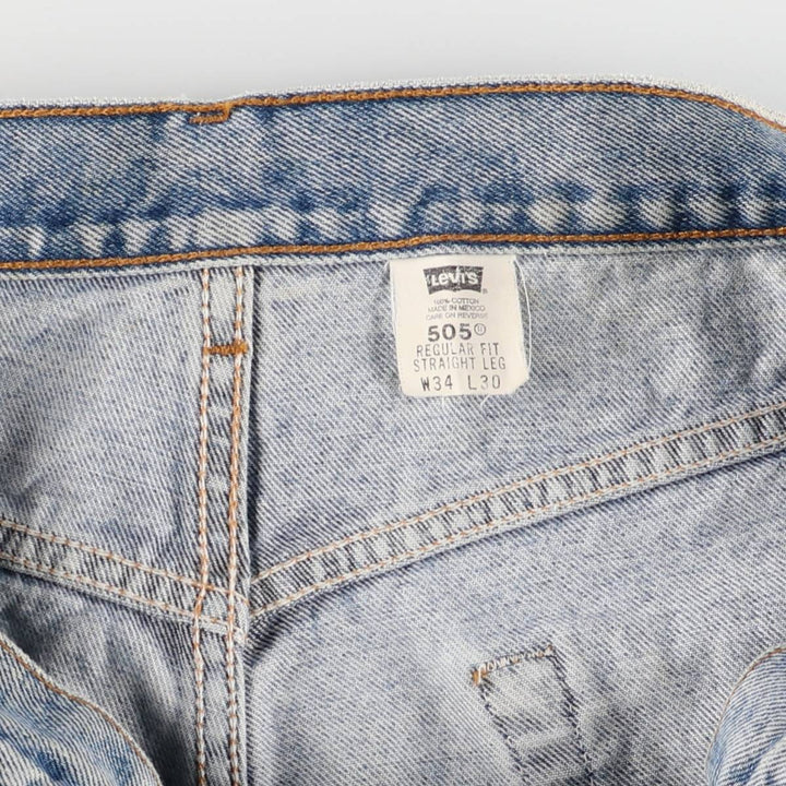 90'S Levi's 505 REGULAR FIT STRAIGHT LEG tapered denim pants for men, W33 equivalent, vintage cotton blue type Vintage Second Hand