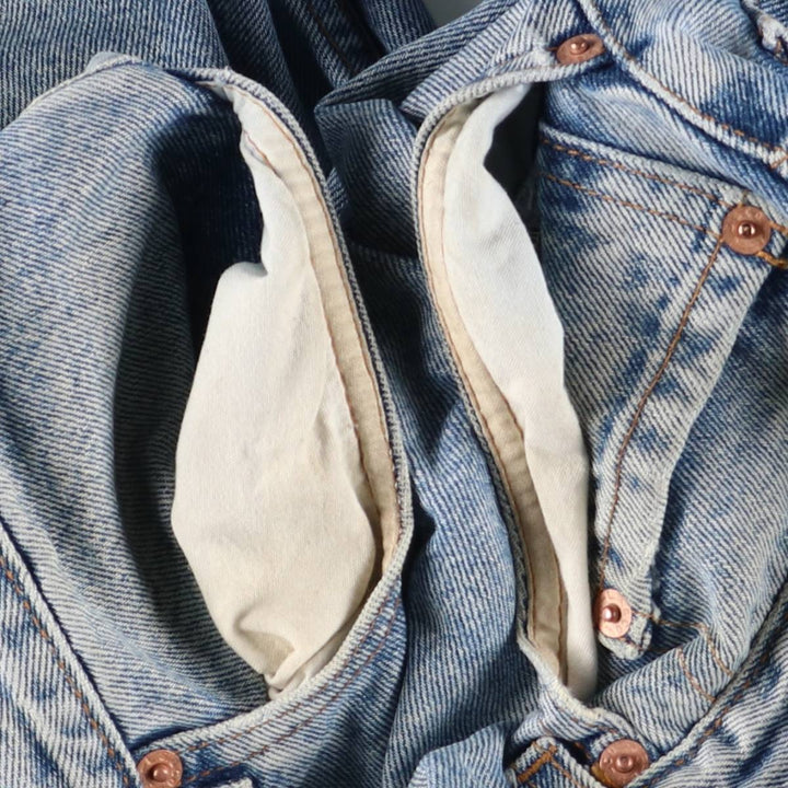 90'S Levi's 505 REGULAR FIT STRAIGHT LEG tapered denim pants for men, W33 equivalent, vintage cotton blue type Vintage Second Hand