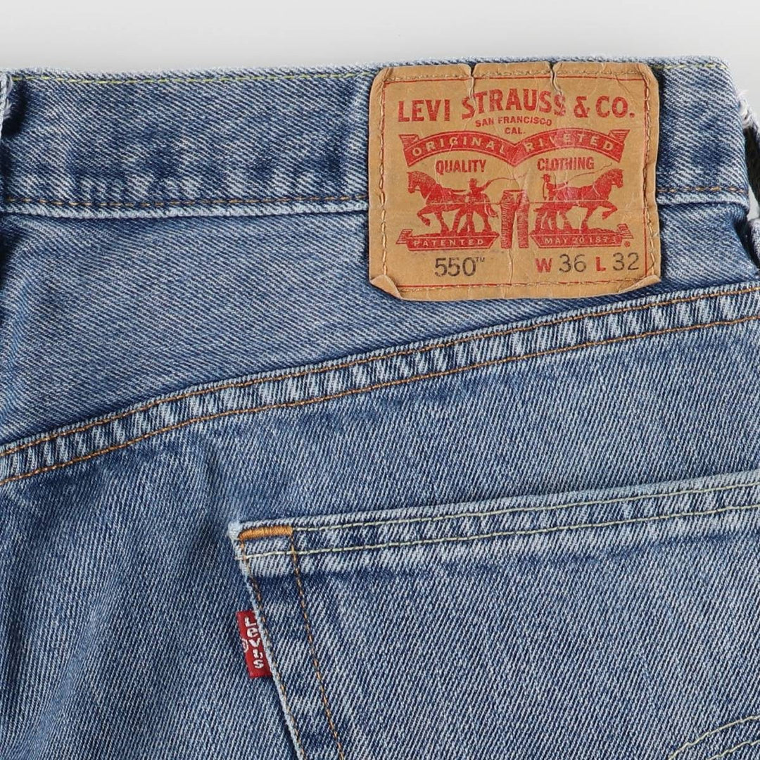Levi's 550 tapered denim pants for men, size w36 unclear blue type Vintage Second Hand