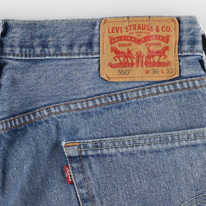 Levi's 550 tapered denim pants for men, size w36 unclear blue type Vintage Second Hand