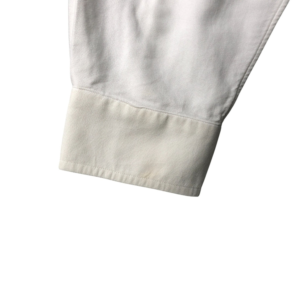 Ralph Lauren YARMOUTH long sleeve button down shirt, men's size L cotton pale white type Vintage Second Hand