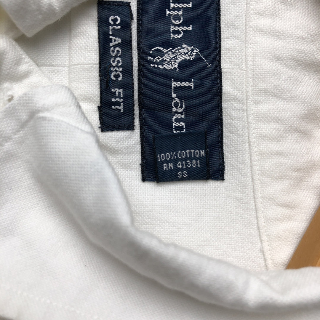 Ralph Lauren Classic Fit Long Sleeve Button Down Shirt, Men's Size L cotton pale white type Vintage Second Hand