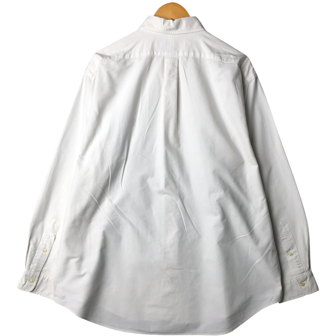 Ralph Lauren YARMOUTH long sleeve button down shirt, men's XL size cotton pale white type Vintage Second Hand