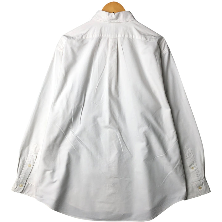 Ralph Lauren YARMOUTH long sleeve button down shirt, men's XL size cotton pale white type Vintage Second Hand