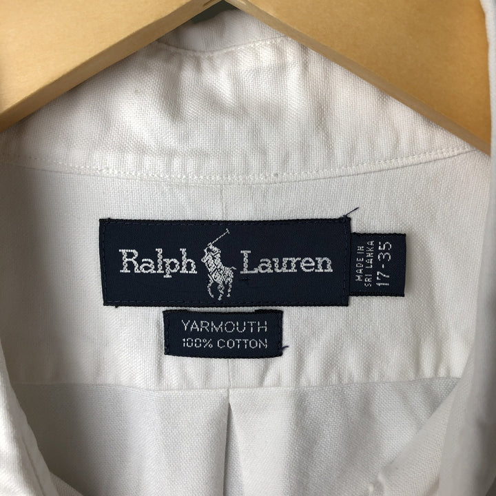 Ralph Lauren YARMOUTH long sleeve button down shirt, men's XL size cotton pale white type Vintage Second Hand