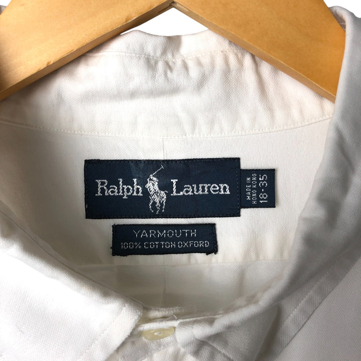 Ralph Lauren YARMOUTH long sleeve button down shirt, men's XXL size cotton white type Vintage Second Hand