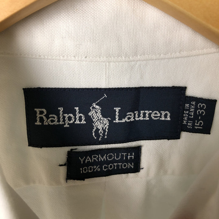 Ralph Lauren YARMOUTH long sleeve button down shirt, men's size M cotton white type Vintage Second Hand