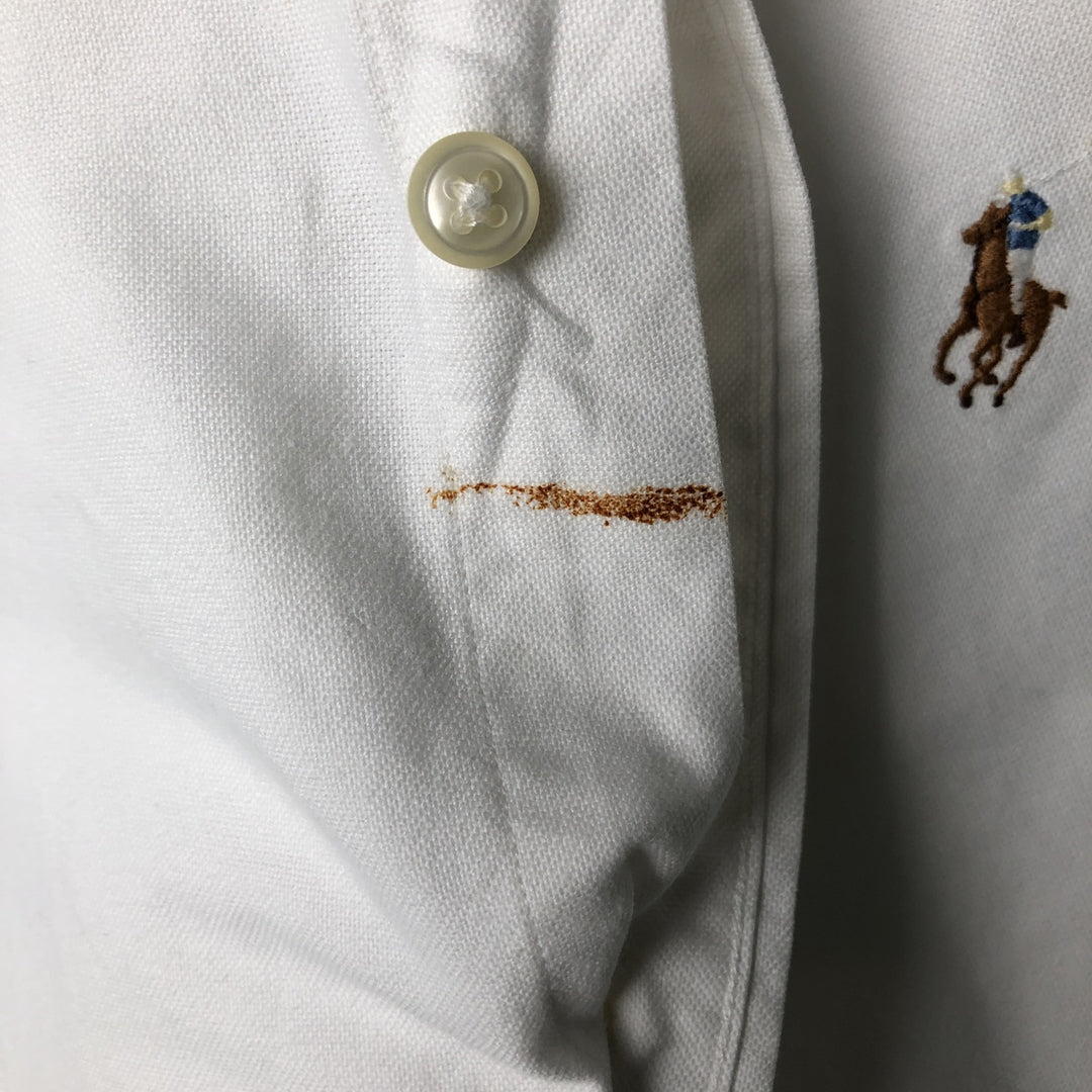Ralph Lauren YARMOUTH long sleeve button down shirt, men's size M cotton white type Vintage Second Hand