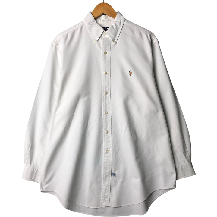 Ralph Lauren long sleeve button down shirt, men's size L unclear pale white type Vintage Second Hand