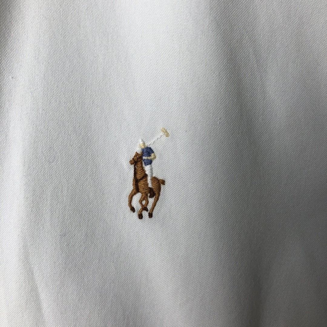 Ralph Lauren YARMOUTH long sleeve button down shirt made in USA, men's size M cotton pale white type Vintage Second Hand
