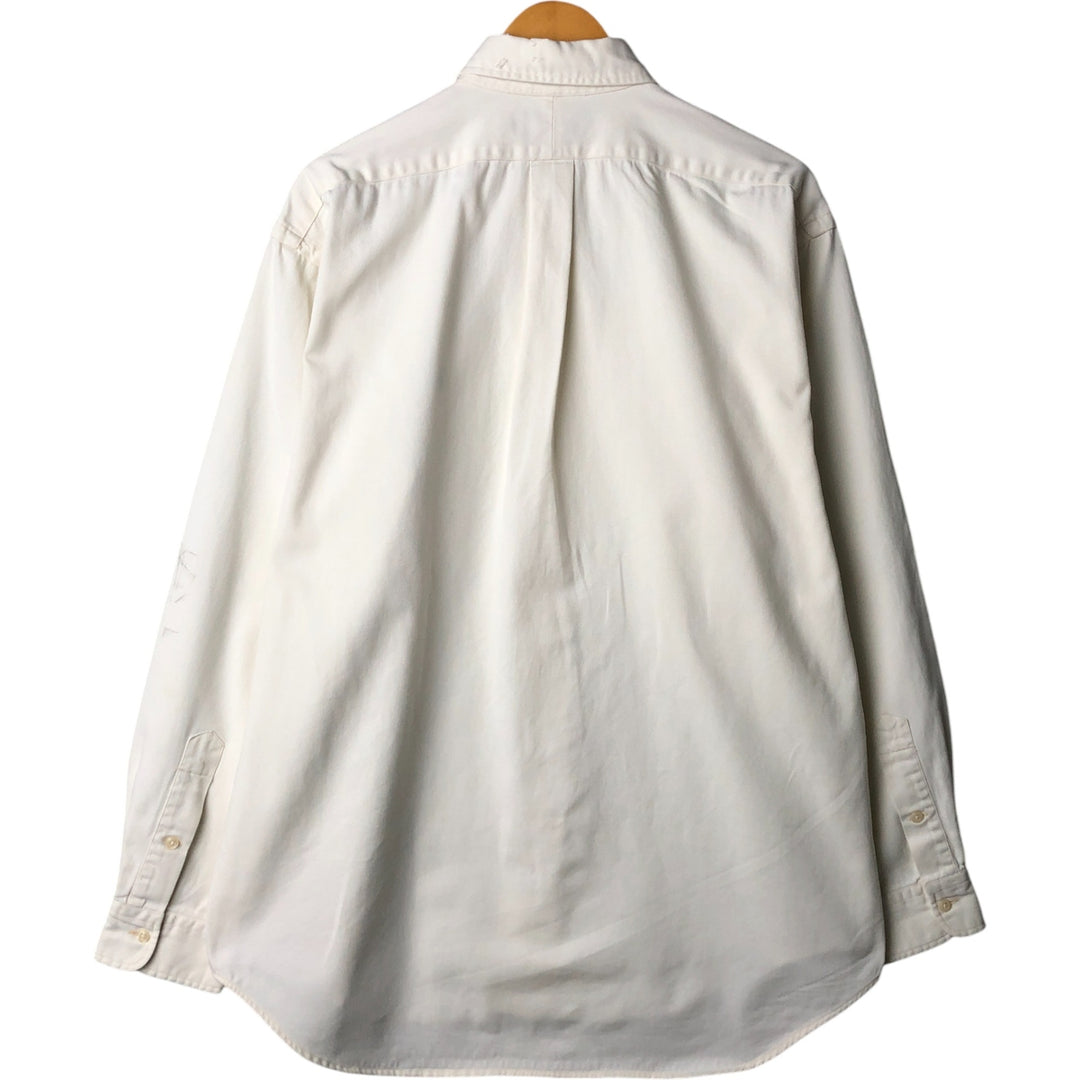 Ralph Lauren long sleeve button down shirt, men's size L cotton unbleached Vintage Second Hand
